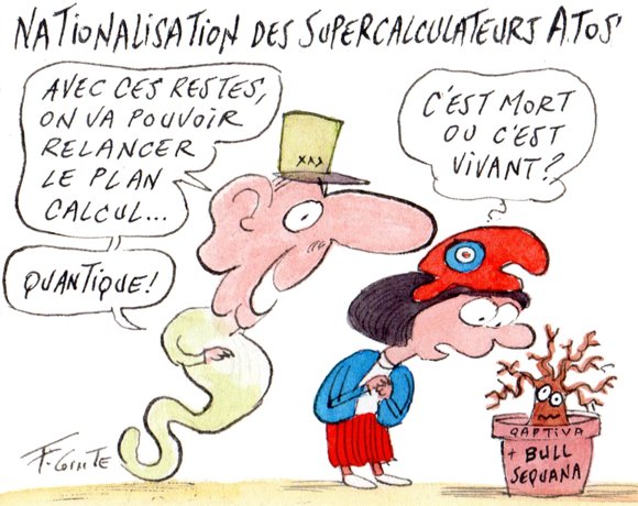 Dessin: Atos : l’État ne nationalisera que le supercalcul